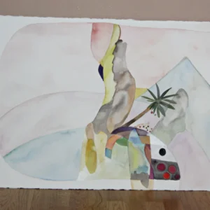 Aquarell - Nach getaner Arbeit auf Reisen gehen - 56 x 76 cm - Tegernsee